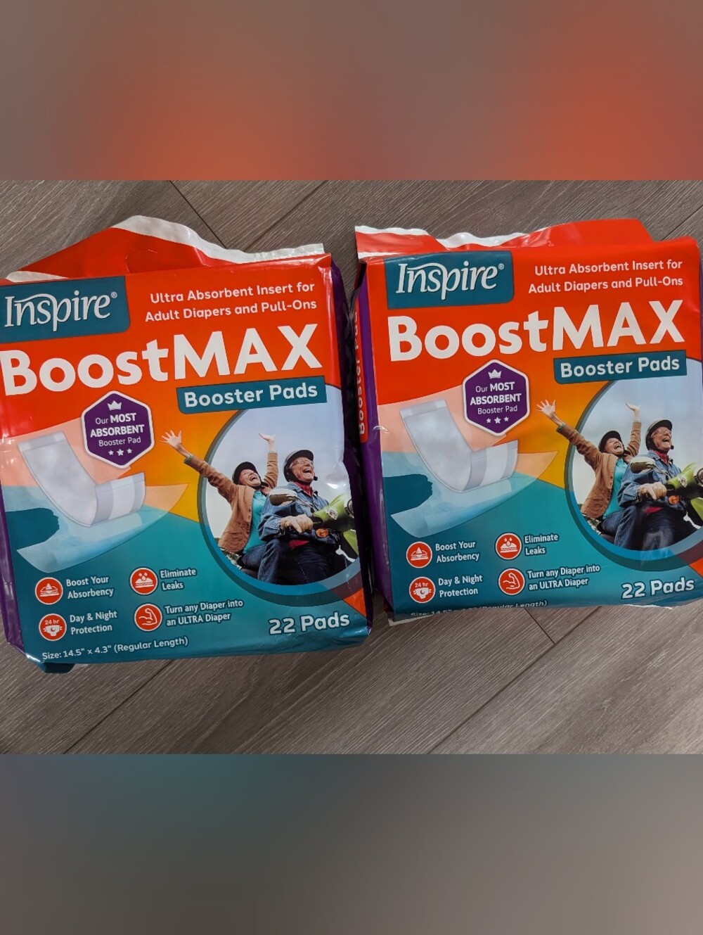 New 2 Packs Of Inspire Booster Pads For Men Or Women